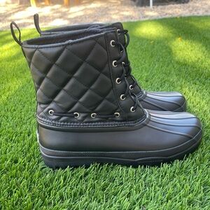 SPERRY Black Quilted Lace-Up Boots